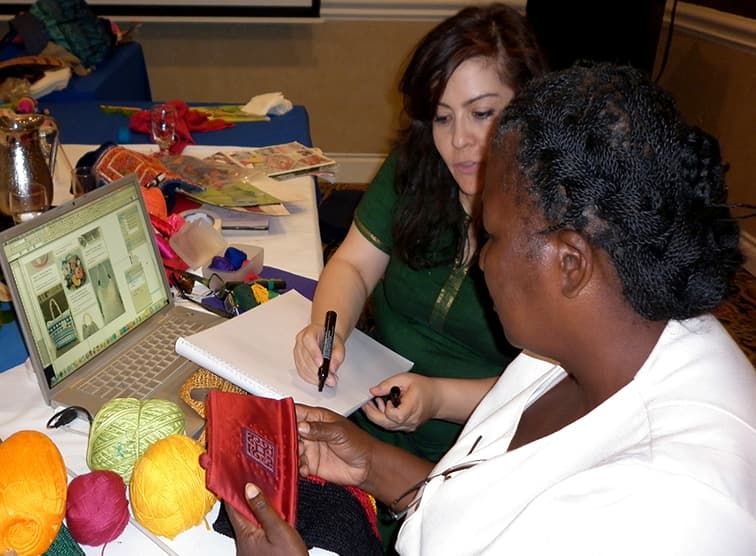Daniela Viscarra with artisan